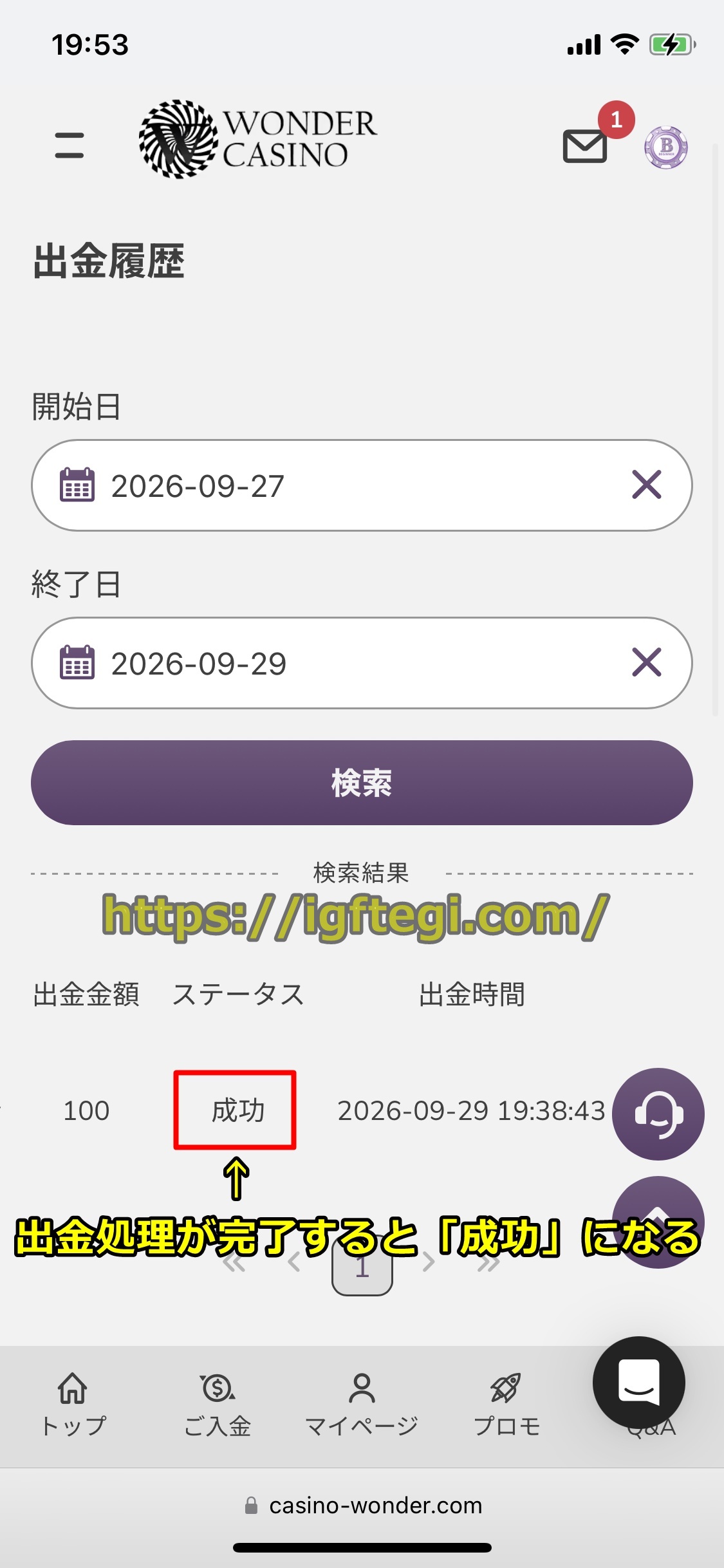 ワンダーカジノ