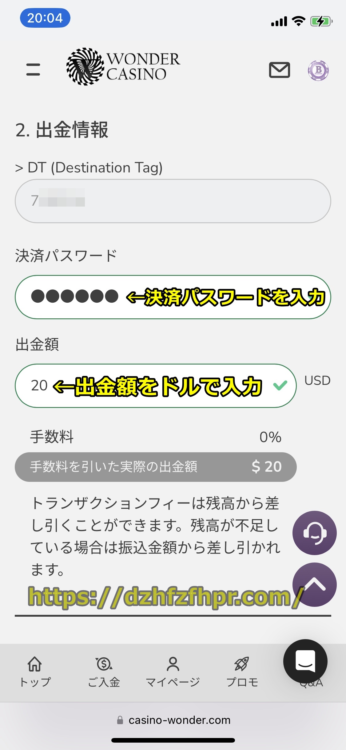 ワンダーカジノ