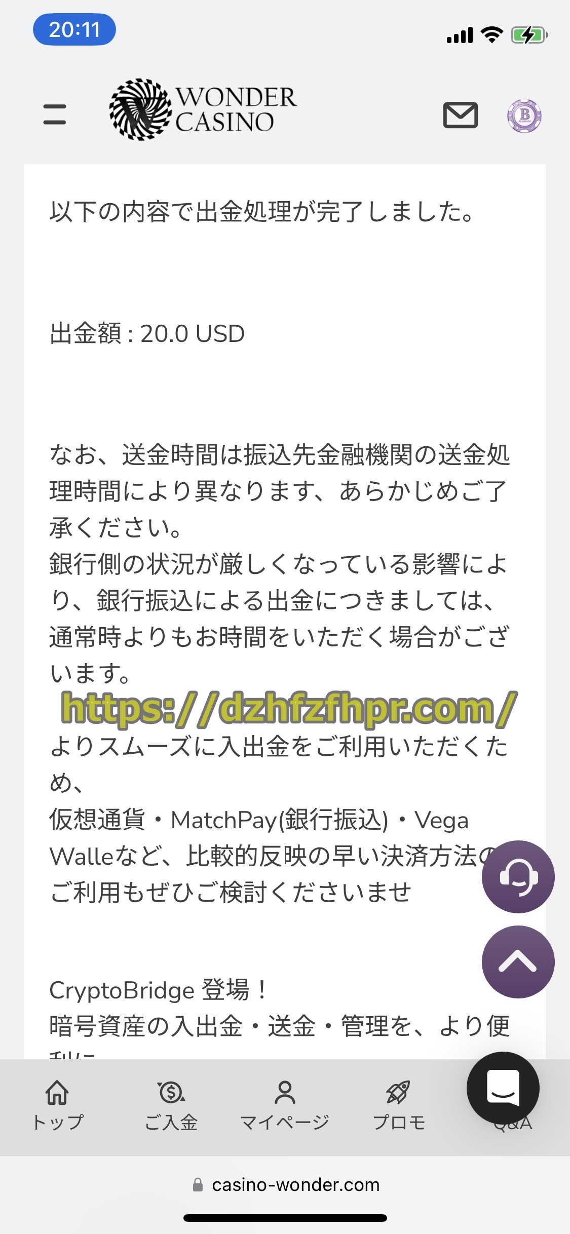 ワンダーカジノ